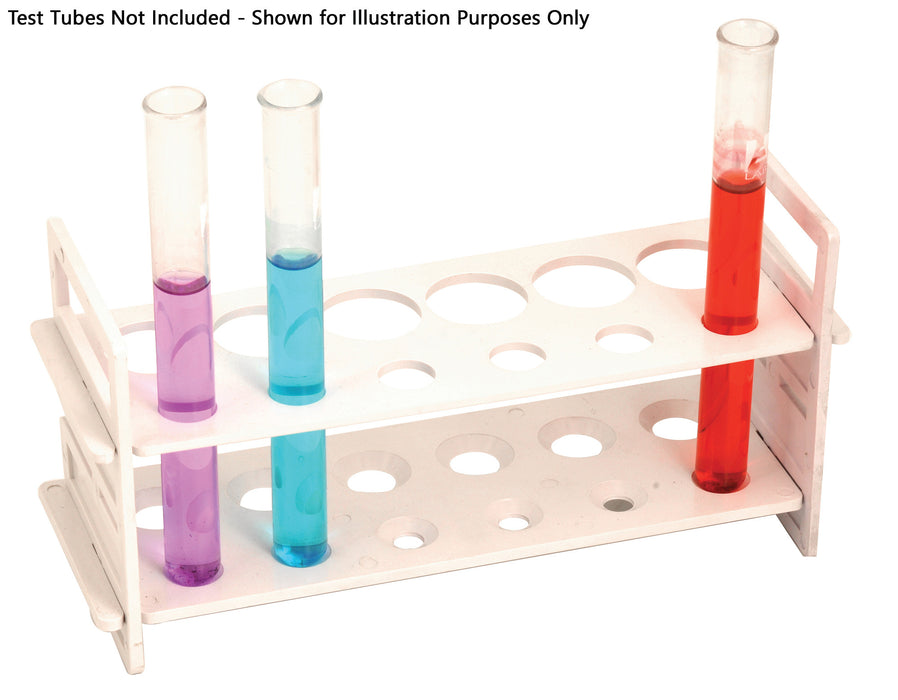 Test Tube Rack - Holds 12 Tubes (6 x 30mm and 6 x 15mm) - Polythene