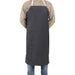 medium black rubberized apron on model front