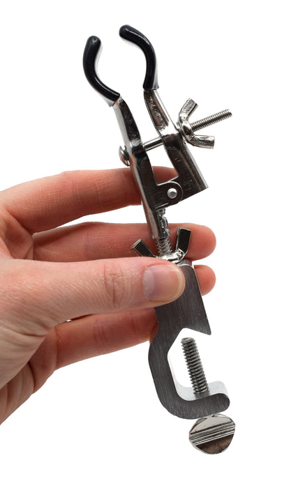5PK Burette/Test Tube Clamp with Bosshead - PVC Coated Round Jaws, Opens up to 45mm