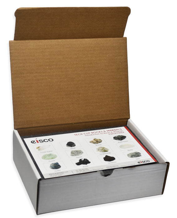 12 Piece Rock & Mineral Kit - Includes Storage Box and Identification Card