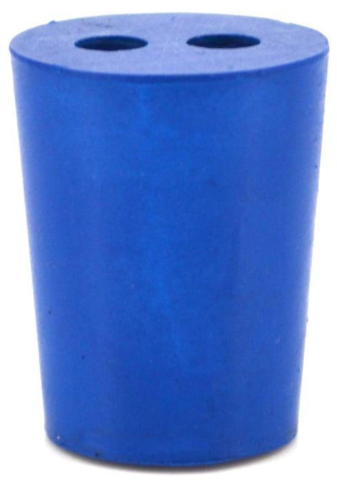 10PK Neoprene Stoppers, 2 Holes - ASTM - Size: #2 - 16mm Bottom, 20mm Top, 25mm Length