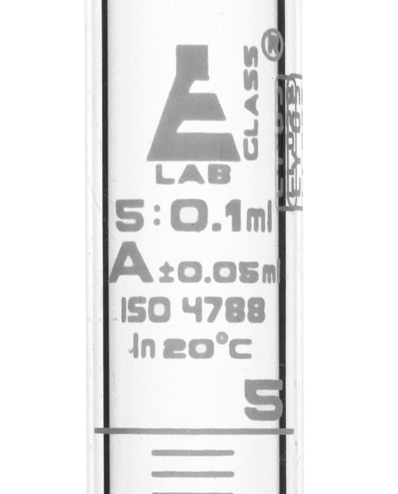Graduated Cylinder, 5ml - Class A - White Graduations - Round Base