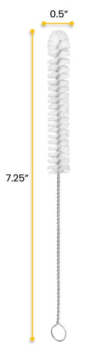 Semi Micro Nylon Test Tube Cleaning Brush, 7.25" Length, 0.5" Diameter