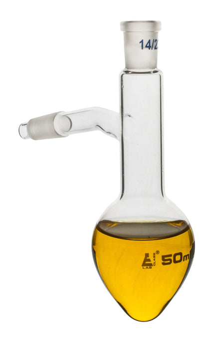 Distilling Flask, 10ml - 14/23 Socket Size - Pear Shape, Interchangeable Joint - Borosilicate 3.3 Glass - Eisco Labs