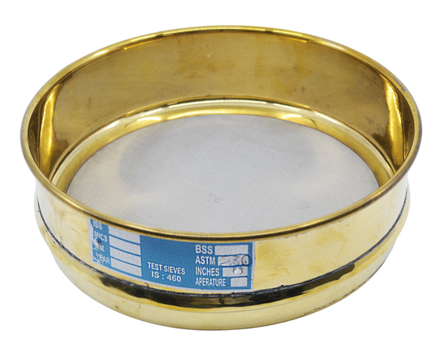 Test Sieve, 8 Inch - Full Height - ASTM No. 230 (63µm) - Brass & Stainless Steel