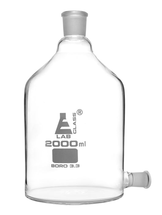 Aspirator Bottle, 2000mL - 19/26 Outlet Socket, 29/32 Top Socket - Borosilicate Glass
