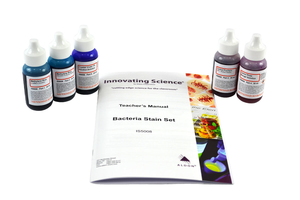 bacteria chemical stains kit with instructions