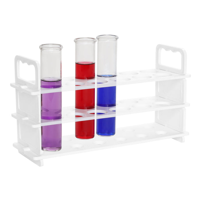 Test Tube Rack, 9 Inch - Holds 12 Tubes - Polypropylene