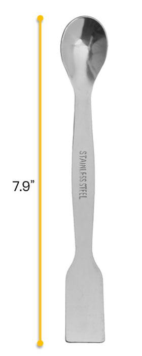 Scoop with Spatula, 7.9 Inch - Stainless Steel