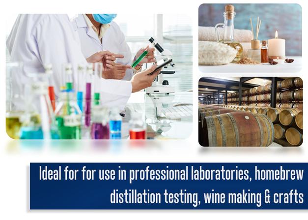 Graduated Cylinder Set - Class B - 10mL, 50mL & 100mL - Detachable, Plastic Hexagonal Bases & Protective Collars - Blue Graduations - Borosilicate Glass