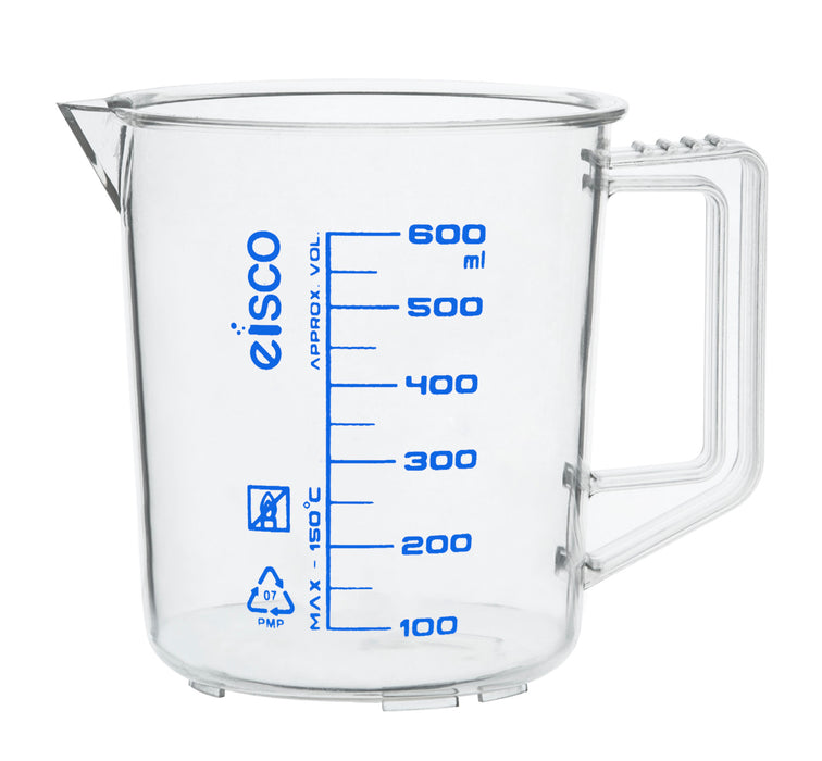 Measuring Jug, 600mL - TPX Plastic - Screen Printed Graduations - With Handle & Spout