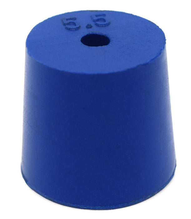 10PK Neoprene Stoppers, 1 Hole - ASTM - Size: #5.5 - 24mm Bottom, 28mm Top, 25mm Length
