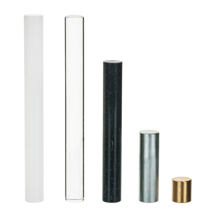 5 Piece Equal Mass Density Set - Includes Aluminum, Brass, Nylon, Acrylic & Polyvinyl Chloride