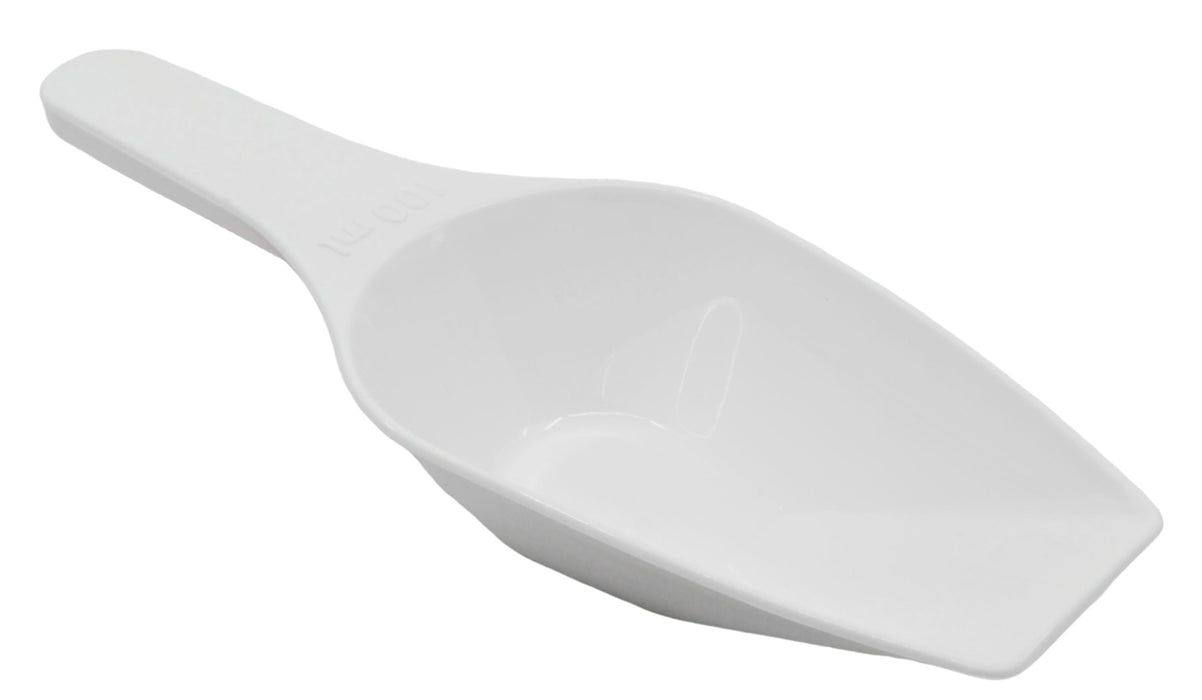 6PK Scoops, 100mL - Flat Bottom - Polypropylene