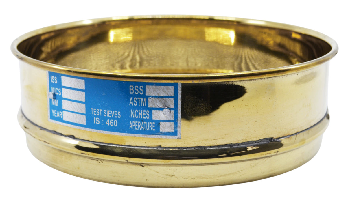 Test Sieve, 8 Inch - Full Height - ASTM No. 10 (2.0mm) - Brass & Stainless Steel