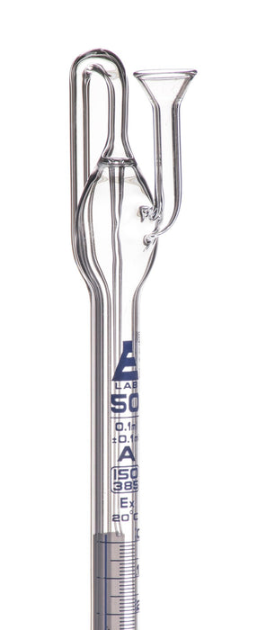 Automatic Zero Burette, 50mL - Class A - With Intermediate Stopcock & Schellbach Stripe - Borosilicate Glass