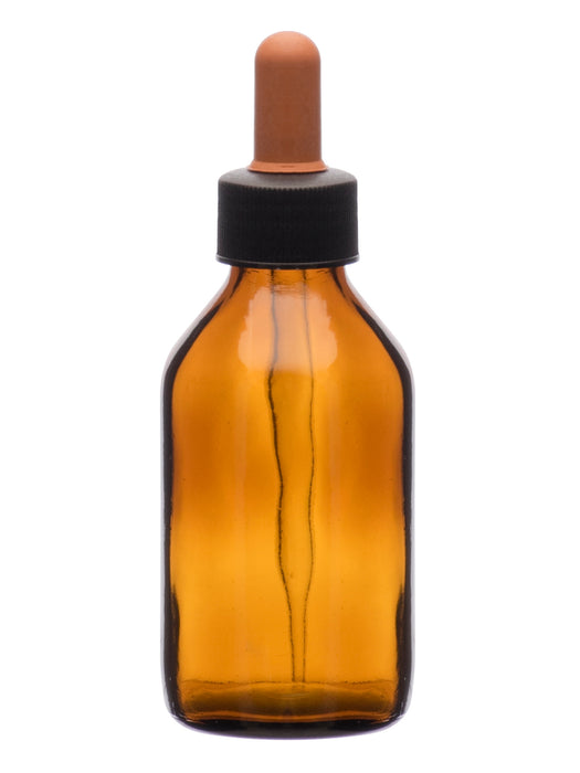 6PK Dropping Bottles, 100mL - Amber - Screw Cap - Soda Glass