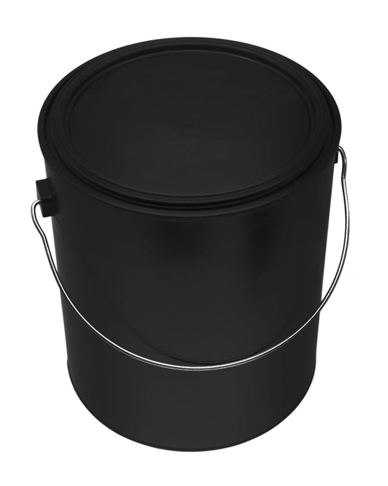 1 Gallon Black All-Plastic (Polypropylene) Paint Can with Ears, Bail and Lid - Can Made From 100% Recycled Plastic