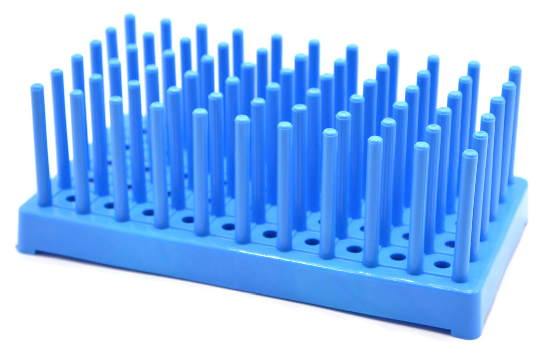 Test Tube Peg Drying Rack - Holds 50 x 16mm Tubes - Plastic