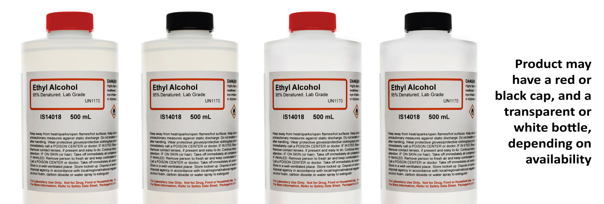 95% Denatured Ethyl Alcohol, 500mL - Laboratory Grade - The Curated Chemical Collection