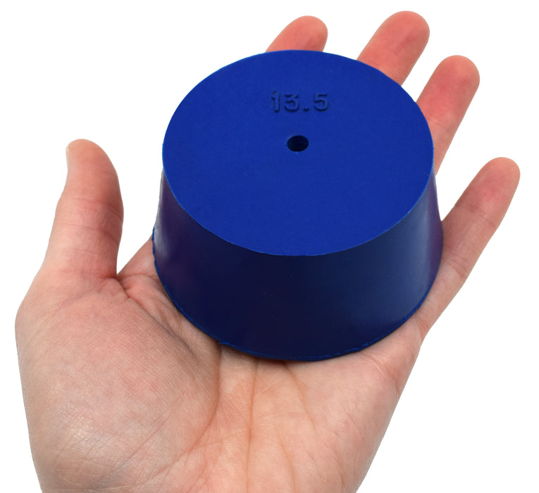 10PK Neoprene Stoppers, 1 Hole - ASTM - Size: #13.5 - 62mm Bottom, 75mm Top, 35mm Length
