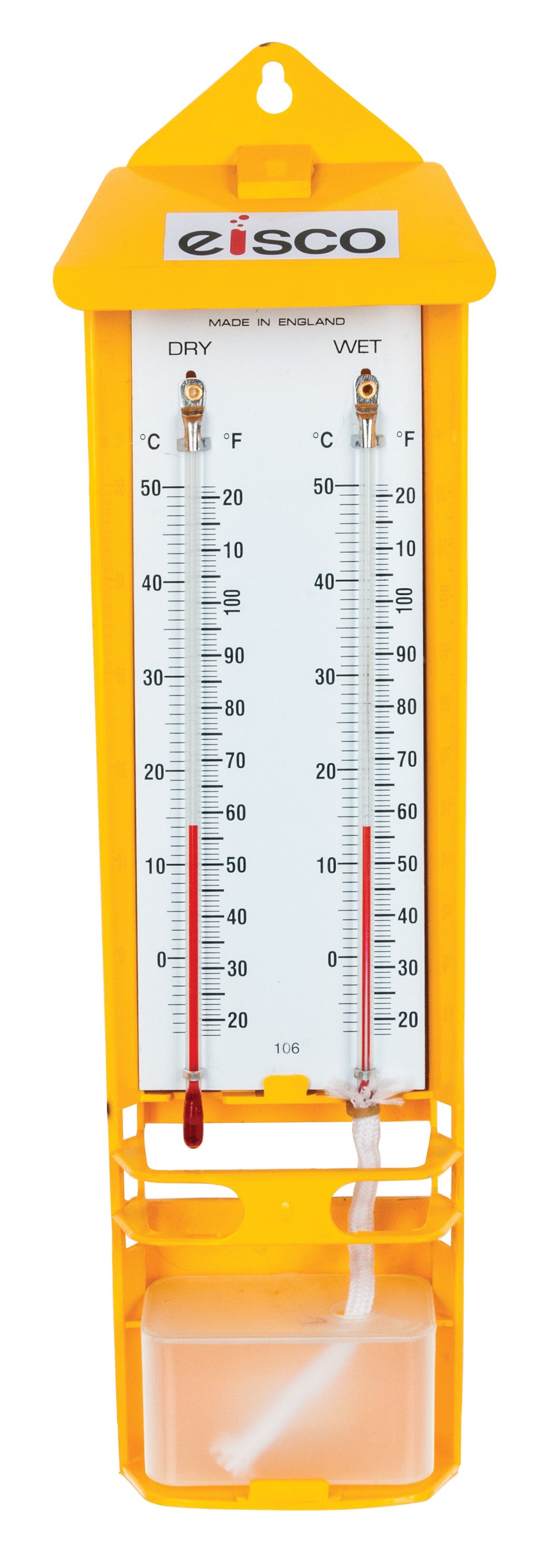 Large Wall Thermometer in Plastic Red Alcohol - Dual Scale