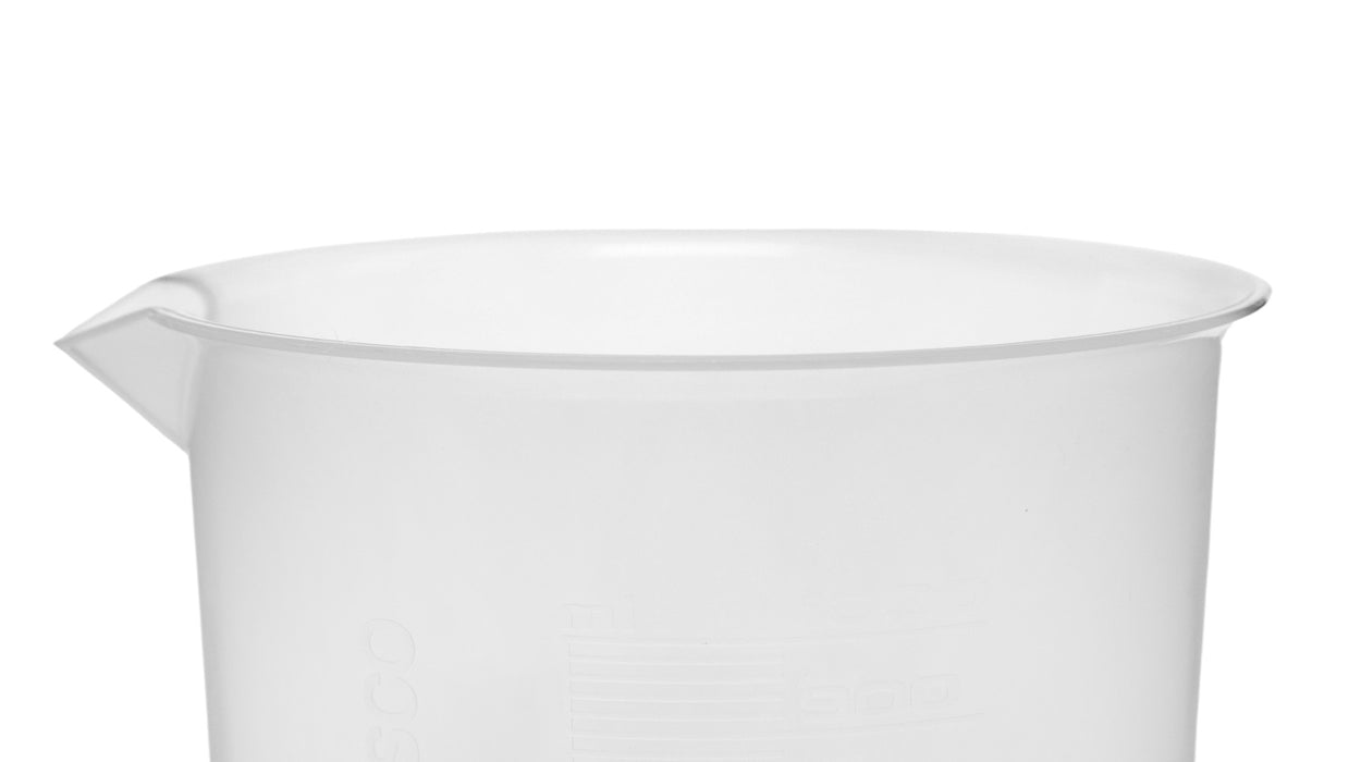 12PK Plastic Beakers, 2000ml - Polypropylene - Raised Graduations