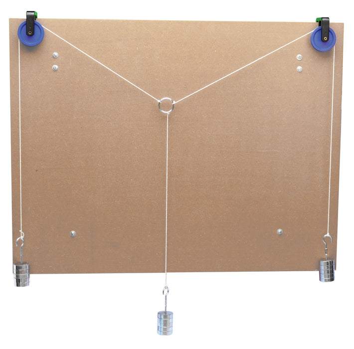 Parallelogram of Forces Apparatus, 26 Inch - Includes Board, Pulleys, Hangers, and Weights