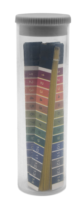 100PK pH Test Strips, 1-14 Range - 20 x 5 Booklets in Plastic Vial
