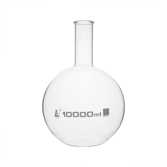 Florence Boiling Flask, 10,000ml - Flat Bottom - Borosilicate Glass