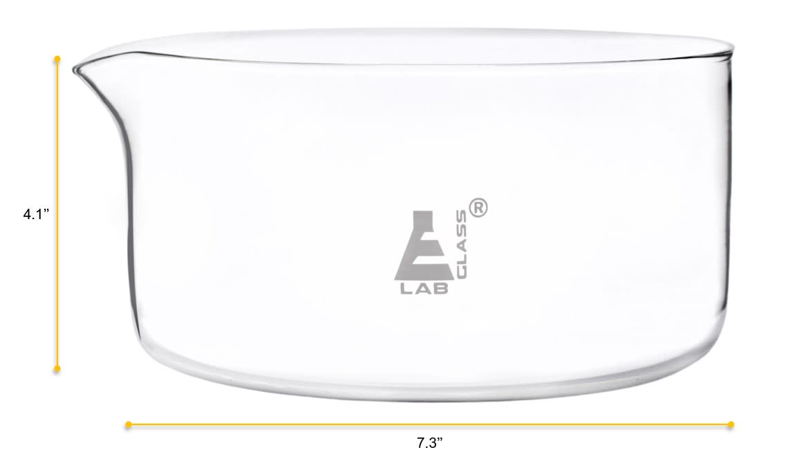 Crystallizing Dish, 2000ml - Flat Bottom - Borosilicate Glass - Eisco Labs