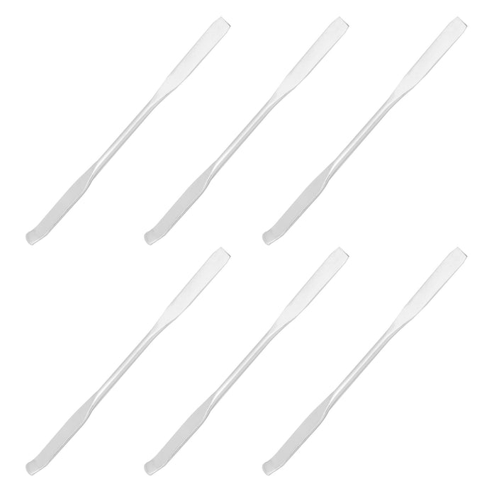 6PK Spatula, 5.9 Inch - Dual Ended, Flat End & Bent End - Stainless Steel