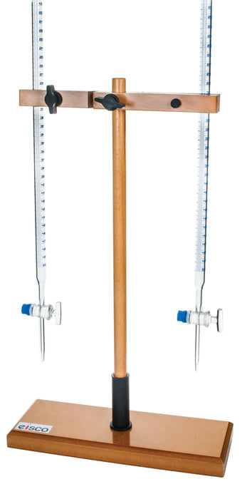 Double Burette Stand - Holds 2 x 10mm Burettes - Hardwood