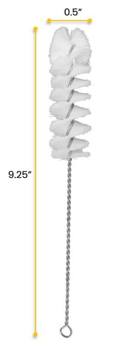 12PK Nylon Cleaning Brushes, 9.25" - Fan Shaped Ends - 0.5" Diameter