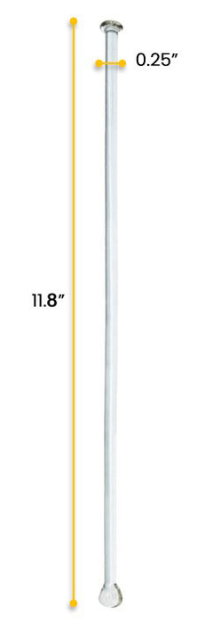10PK Glass Stirring Rods, 11.8" - Spade & Button Ends, 6mm Diameter - Eisco Labs