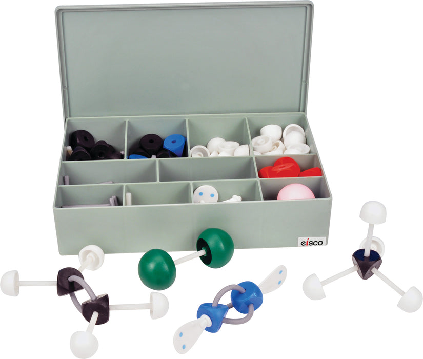 Molecular Model Kit (263 Pieces), VSEPR Model Advanced Set, Organic and Inorganic Chemistry, Multifaced for Complex Arrangements with Double/Triple Bonds, Orbitals with 2 Dots, Large Pieces, Case Incl