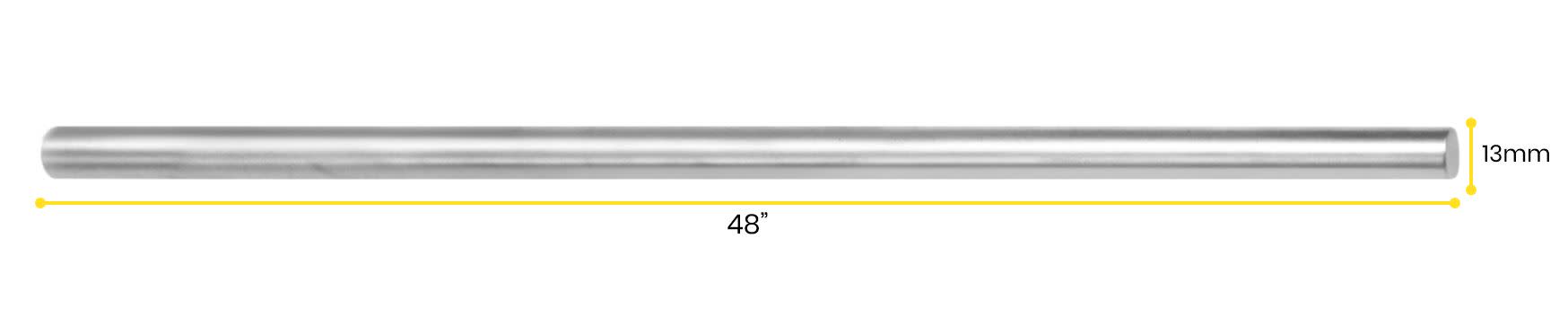 Retort Stand Rod, 48" (120cm) - Aluminum - Unthreaded, Round Shaft