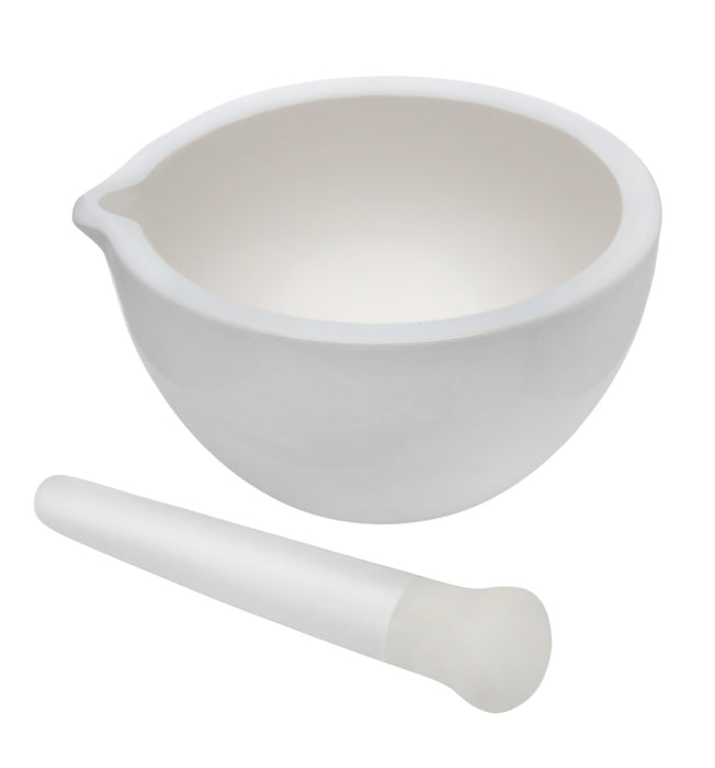 Mortar & Pestle, 2000mL - 230mm - Porcelain, Unglazed Grinding Surface