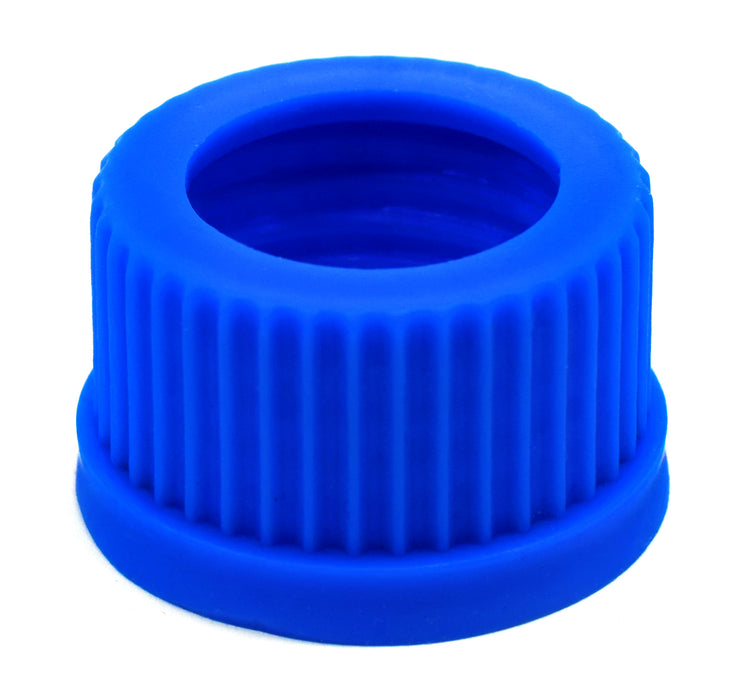 Pack of 10 Threaded Screw Caps, Open - Joint Size 24/29 - Plastic, Blue Color - Spare / Additional Part - Eisco Labs