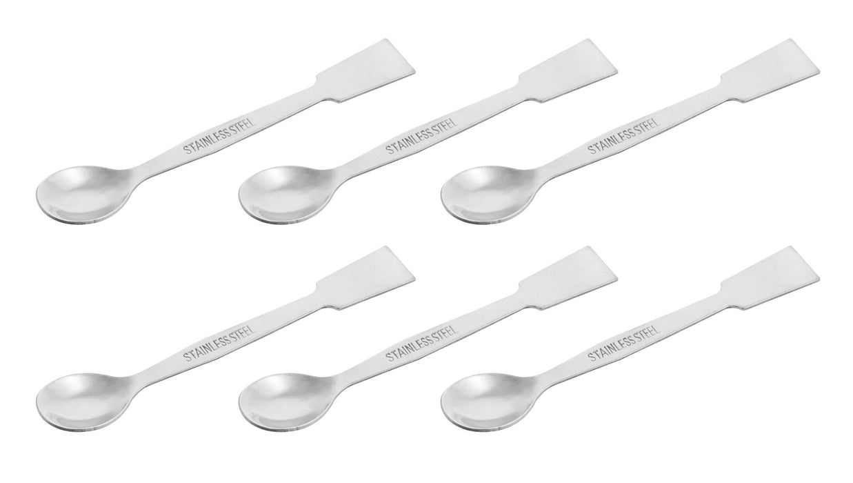 6PK Scoops with Spatulas, 5.9 Inch - Stainless Steel