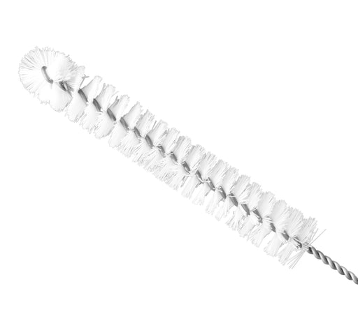 Semi-Micro Test Tube Brush, 9 inch Long - White Nylon, Twisted Wire Handle - Ideal for 6-10mm Diameter Test Tubes - Eisco Labs CH0202A