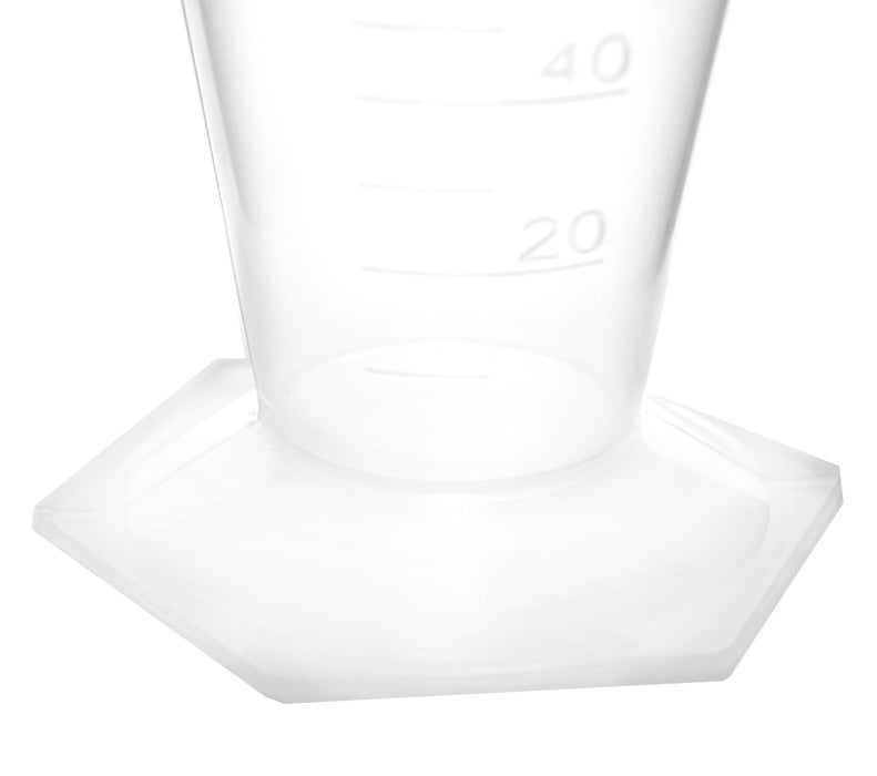 12PK Conical Measures, 200ml - Polypropylene - Raised Graduations - Hexagonal Base