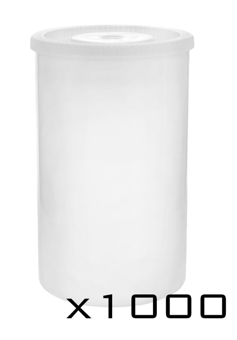 1000 Pack - Empty Film Canisters, 2 x 1.25" - Tight Sealing Lid - High Density Polyethylene - Eisco Labs