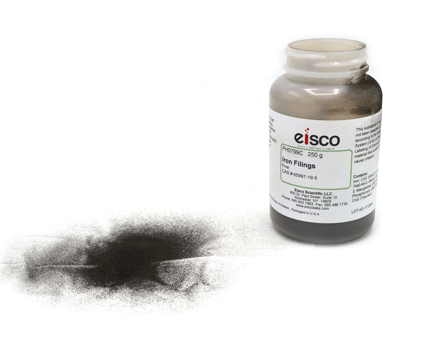 Fine Iron Filings, 250g - 40-60 Mesh Iron Shavings for Magnets