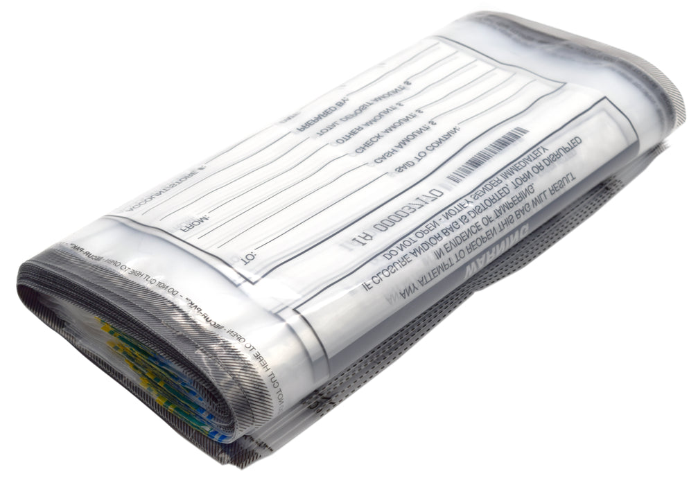 Secur-Pak Deposit Bags - Pack of 100 - Bill Capacity, 6,000 - Premium, Level 4 Security Tamper Evident, Clear Security Bags - Self Sealing, Transparent 2.5 Mil Plastic - 15" x 20" - SECUR-PAK