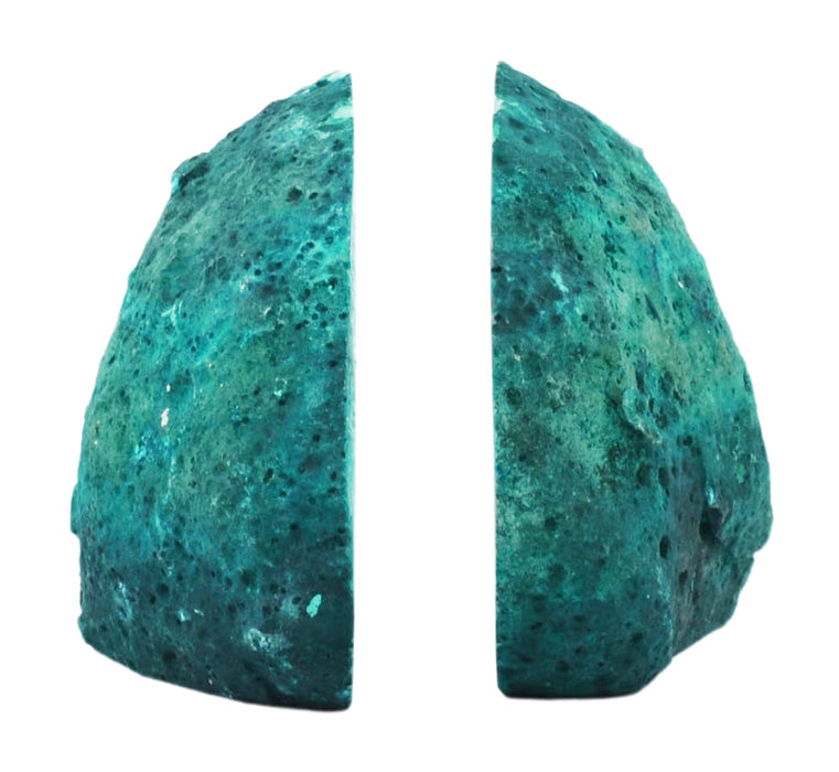 Tranquil Green Agate Bookends, 3 - 4lbs - Carved from 100% Authentic Green Agate