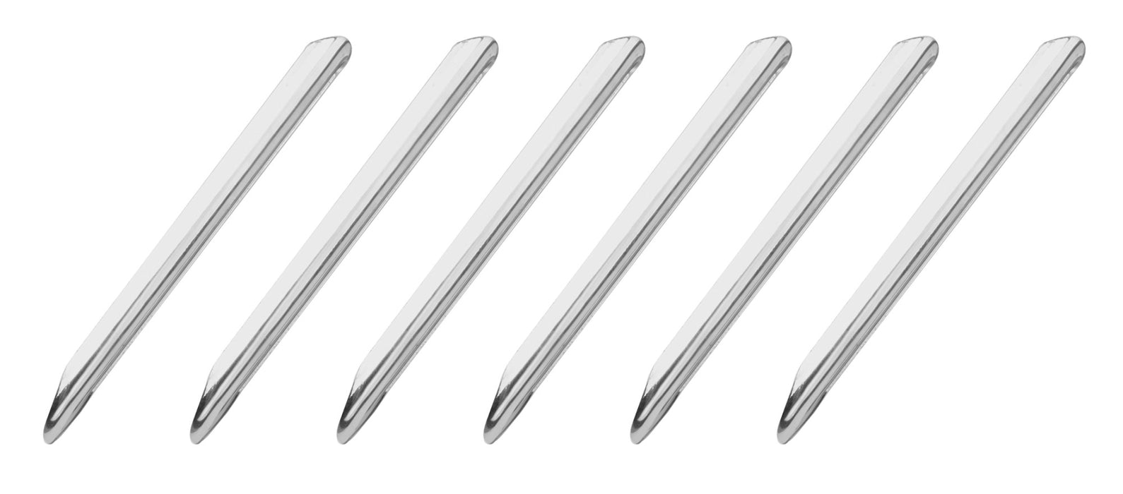 6PK Spatula Scoops, 6.3 Inch - Rounded / Pointed End - Stainless Steel