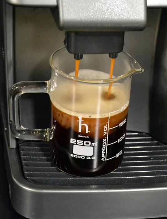 Premium Hand Crafted Beaker Mug, Borosilicate Glass - Tea or Espresso Sized