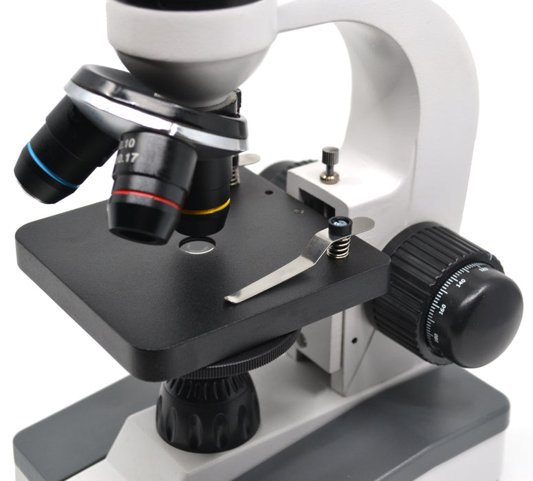 Monocular Microscope, Prime LED 101 - Adjustable LED Illumination - 360 Degree Rotatable Monocular Head - 4X, 10X, 40X Objectives - Eisco Labs