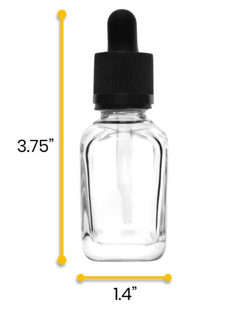 6PK Barnes Dropping Bottles, 30mL - Transparent - Screw Cap - Soda Glass